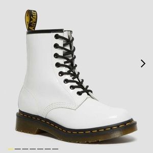 White Dr. Marten Leather Boots